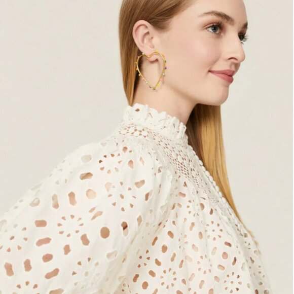 Sylvia Toledano Dot Heart Hoop Earrings - Picture 3 of 11